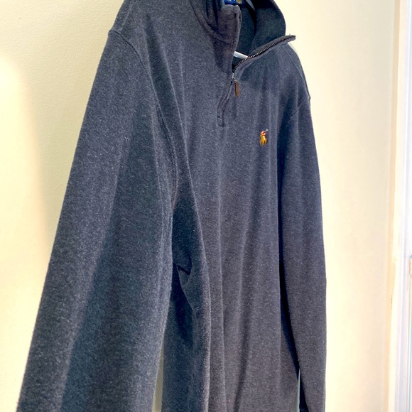Mens Dark Gray Polo Quarter-zip - Picture 3 of 4